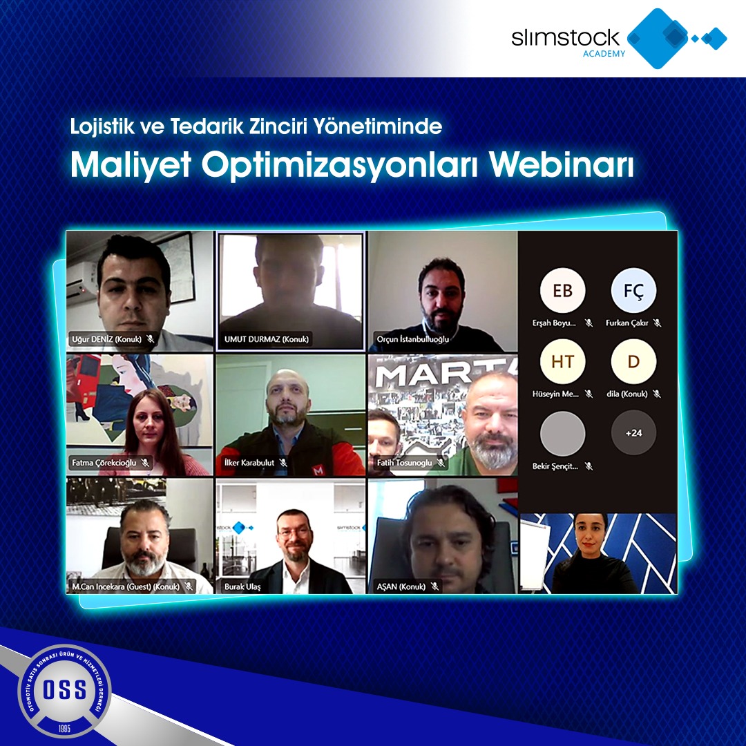 OSS & Slimstock Academy iş birliğinde Lojistik ve Tedarik Zinciri Yönetiminde Maliyet Optimizasyonları Webinarı